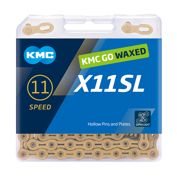 Kmc chain x11sl chain x11sl 118 links ti-n gold waxed