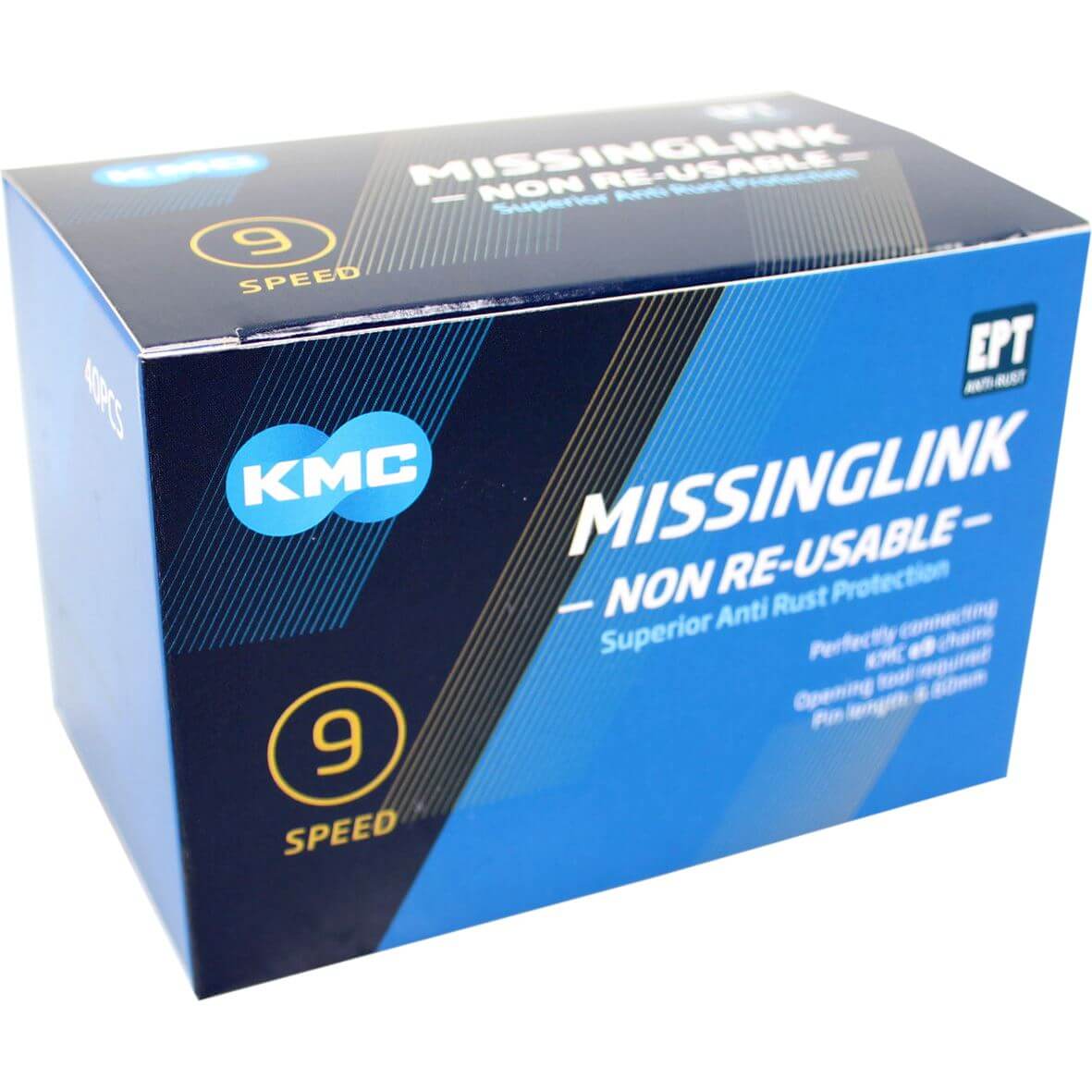 Collegamento di chiusura KMC MISSLINK 9 -NR EPT E9Zilver 6.60mm 9V (40)