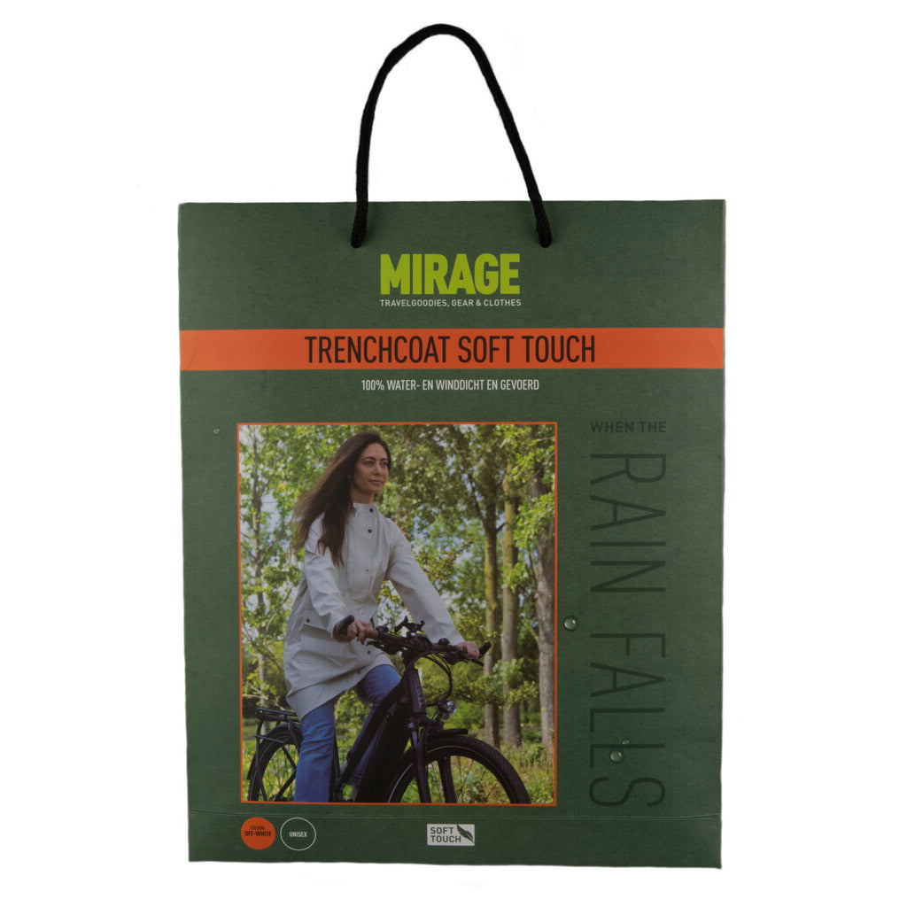 Mirage regnrock regn trenchcoat storlek l tillverkad av polyester mjuk touch off vit