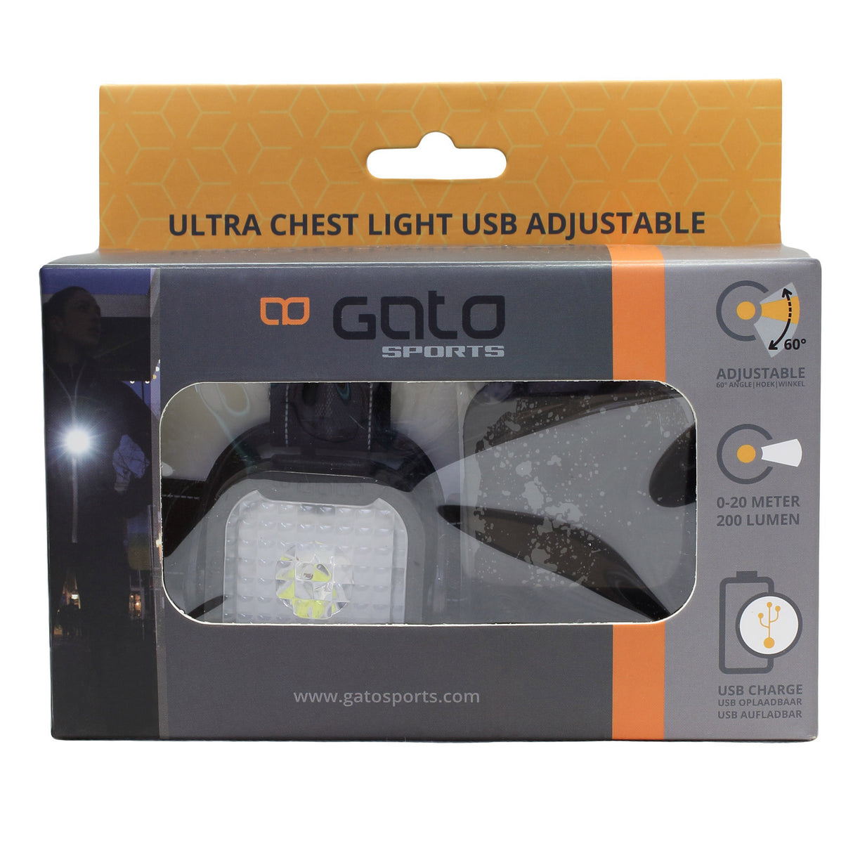 Gato Ultra Chest Light USB Einstellbar schwarz eine Größe