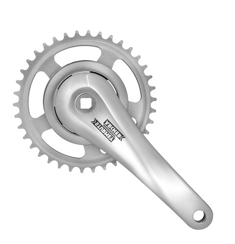 SturmeyArcher Crankset 38T, cranklengte 170mm. zilver, alumnium, spieloos. 95mm cover. 0mm diepte