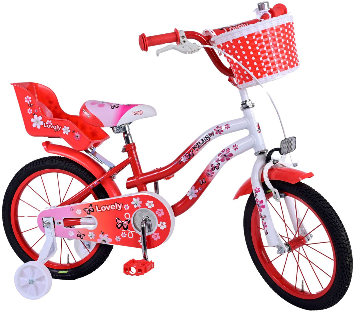 Volare Lovely Children's Bike Girls 16 Inch Red White