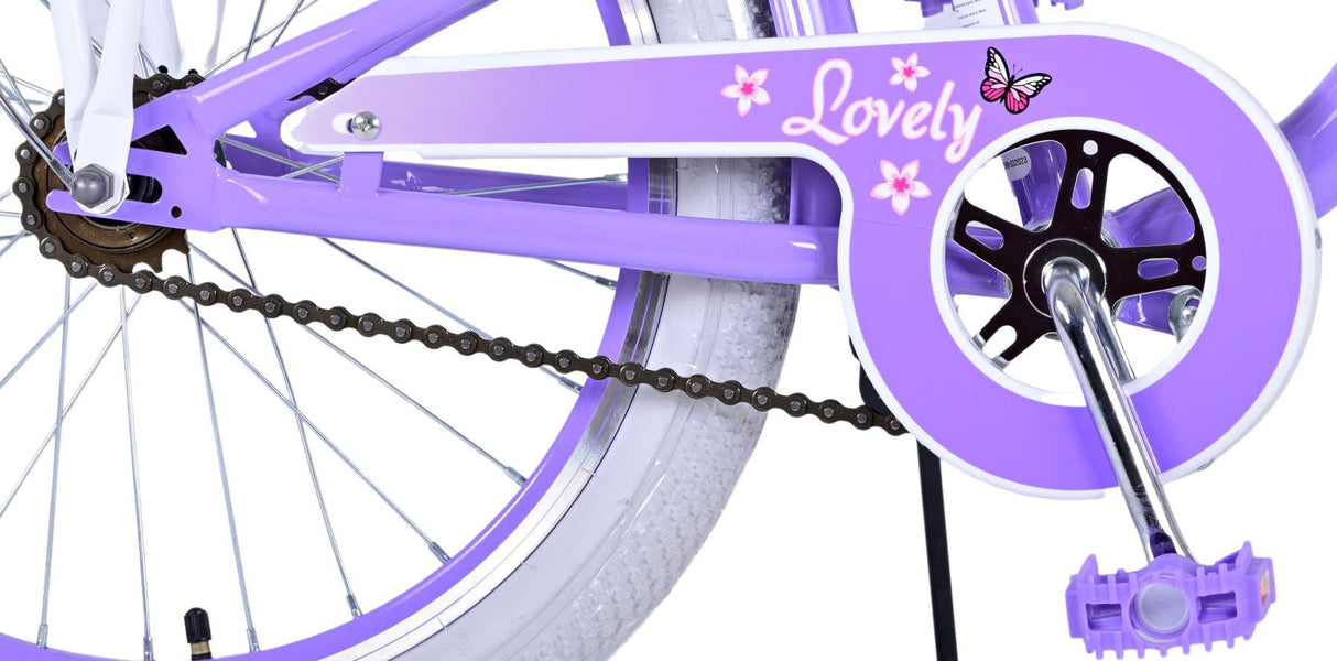 Volare lovely kinderfiets meisjes 20 inch paars twee handremmen