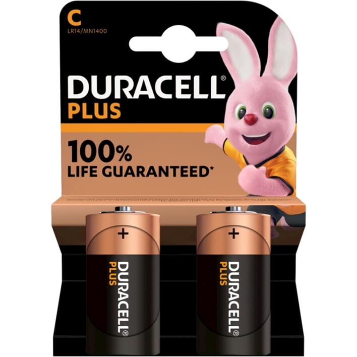 Duracell - Batteri plus 100% ekstra liv MN1400 LR14 C BP2