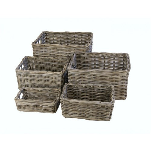 Dr wicker basket 40x30x20 pit gray