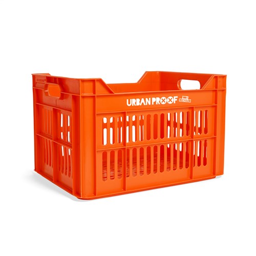 Urban proof bicycle crate Recycled plastic 30l orange 40x30x25 cm