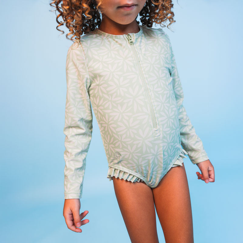 Matcha | green girls UV swimsuit with long sleeves