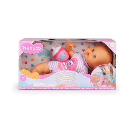 Panenka Famosa nenuco s jemným fialovým tělem, přibližně 32 cm vysoká