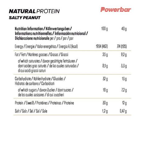Proteína natural Powerbar (18 x 40gr) - crocante de amendoim salgado