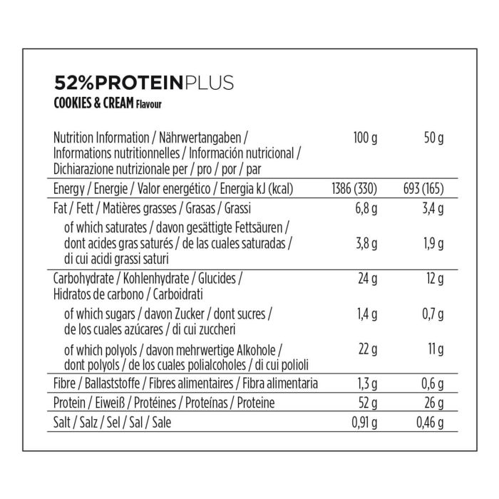 Powerbar 52% protein+ (20 x 50gr) - cookie cream