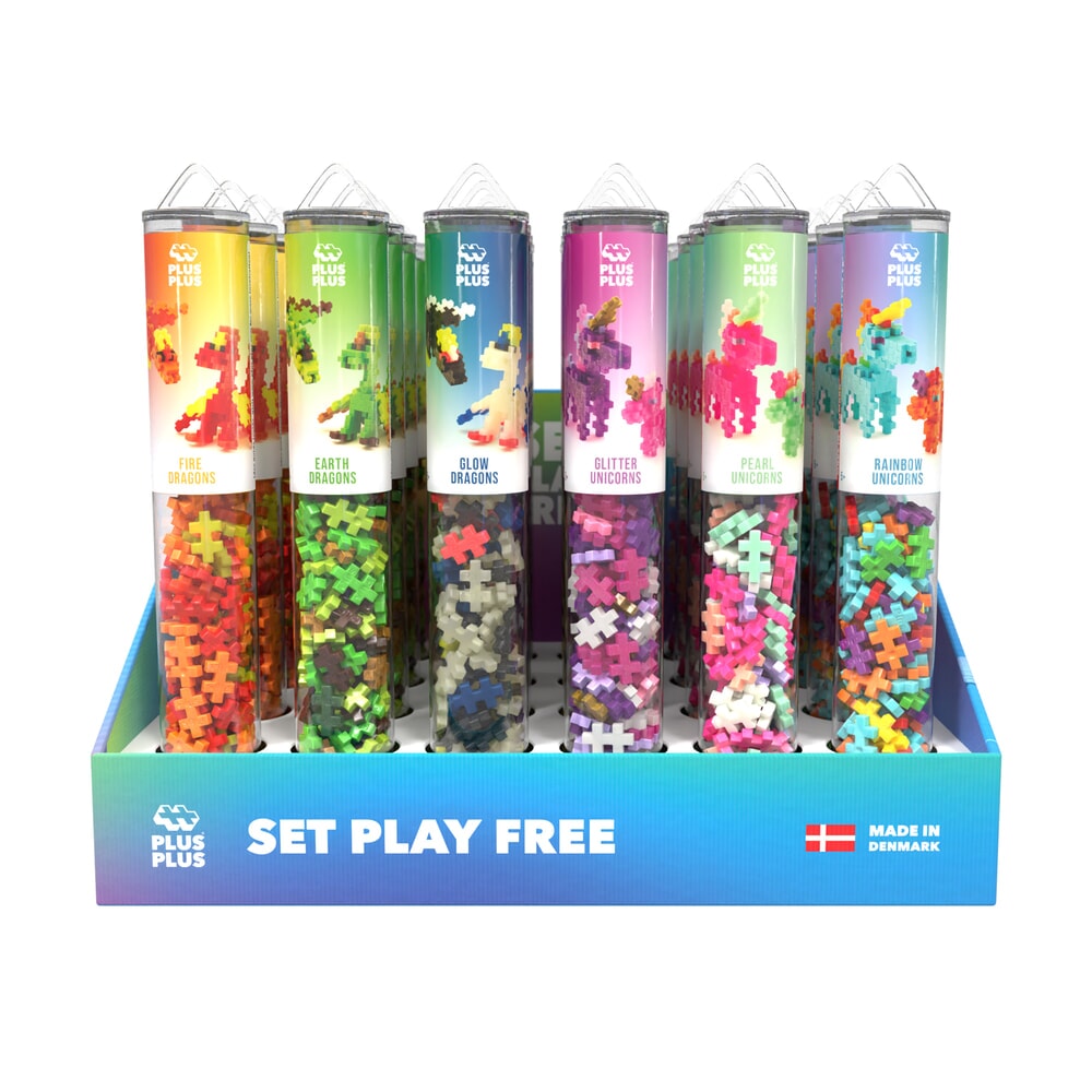 Plus plus plus-plus dragons unicorns 24 pcs tube display (7521)