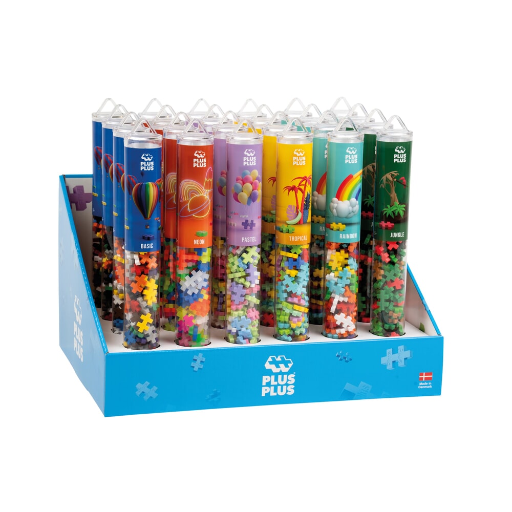 Plus plus Multiple Faarfmix: 24 Stéck Tube Plus-Plus Display (7282)