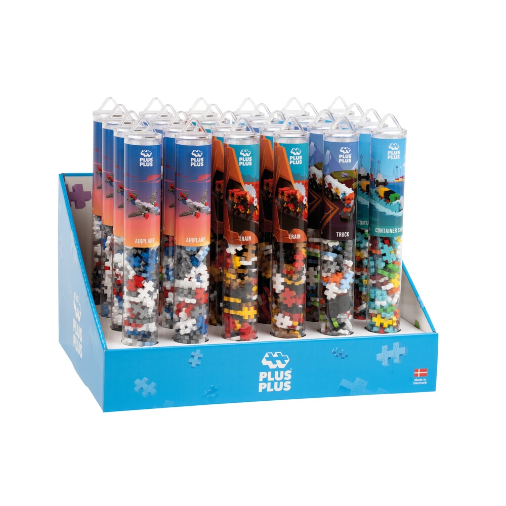 Plus plus transport 24 pieces tube display plus-plus (7410)