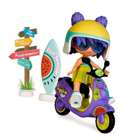 Pinypon top moto dívka 11cm s tetováním