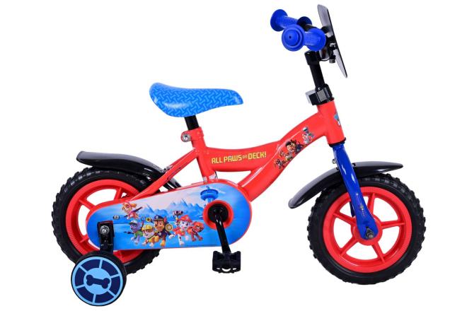 Paw Patrol Kinderfiets Jongens 10 inch Rood Blauw Doortrapper