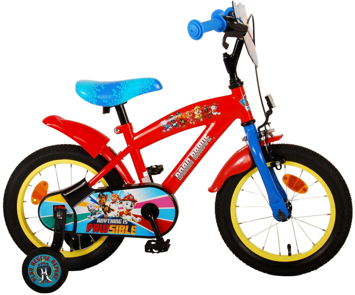 Paw Patrol Kinderfiets Jongens 14 inch Rood Blauw