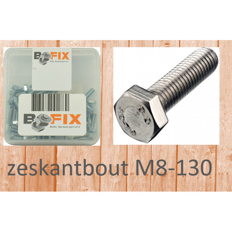 Bofix box of 12 hexagon bolts m8x130