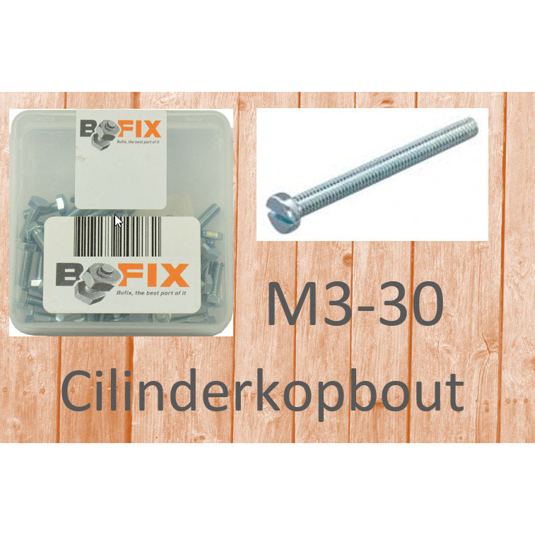 BOFIX CILINDER Headbaut M3X30 Galvanized (50.)