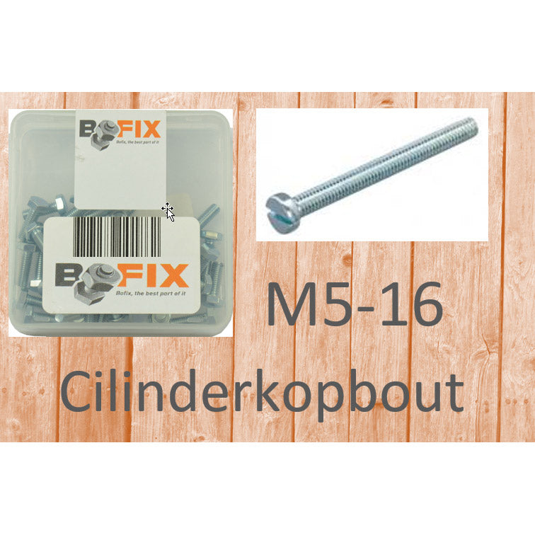 Bofix cilinderkopbout m5x16 verzinkt (50st)