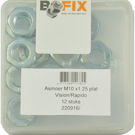 Bofix axle nut m10x1.25 flat vision rapido e-bike (12 pcs)