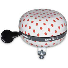Basil Polkadot - bicycle bell - white red