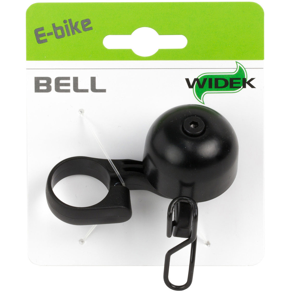Widek E-bike bell all-black brass on card