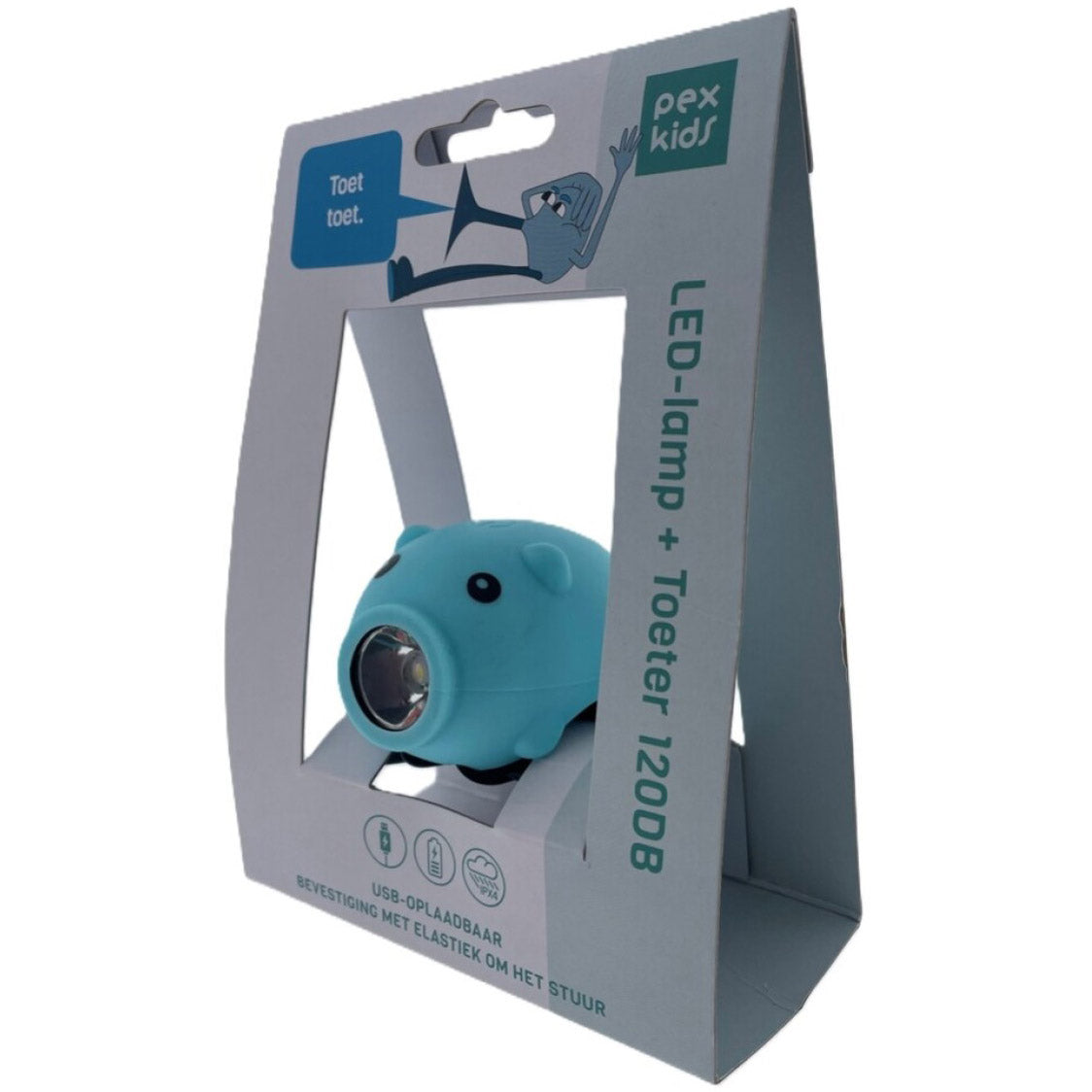 Pexkid kerékpár kürtmalac LED lámpával USB kék
