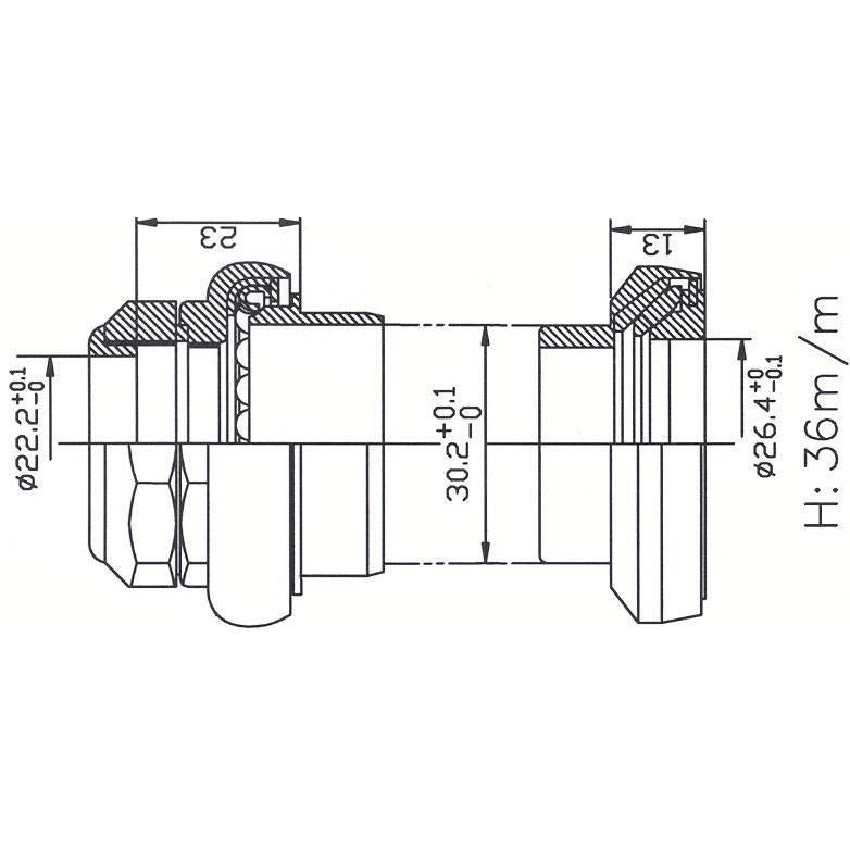 Tecora E E balhoofdstel 1 inch draad cartr alu 26.4 conus zwart 220210