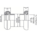 Tecora Ball Head Set 1 tommers kassett Alu 26.4 Cone Black