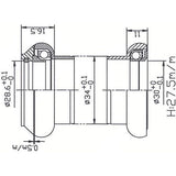 Tecora E E balhoofdstel1 1 8 inch ahead cartr alu 30.0 conus zwart