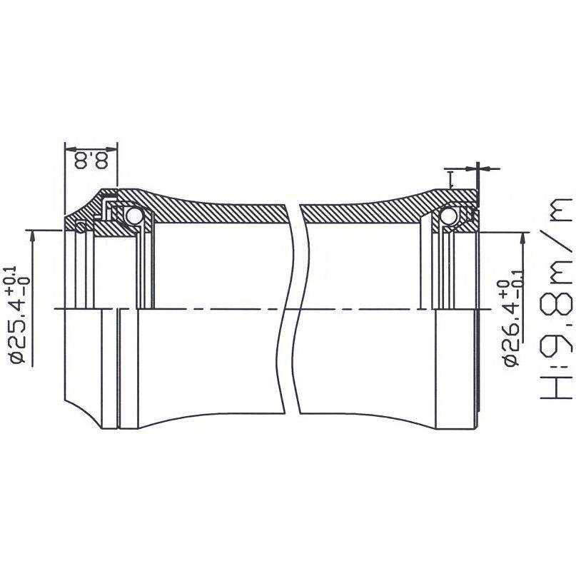 Tecora Ball Header 1 tommer Geinteg. 45x45 26.4 Cartg.zwart