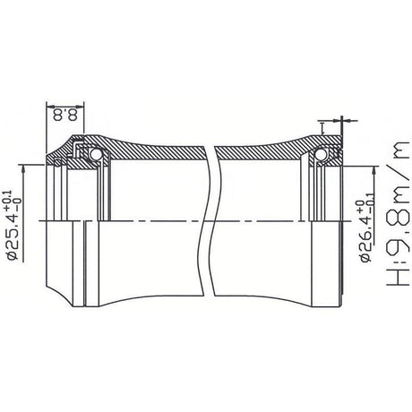 Tecora E Balhoofdstel1 inch geinteg. 45x45 26.4 cartg.zwart