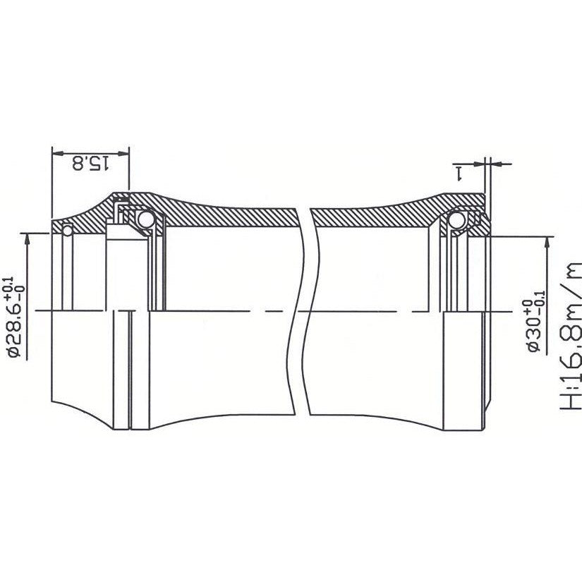 Tecora Ball Head Set 1 1 8 tommer Integreret 45x45 vogn.30.0 Sort