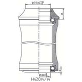 Tecora E Balhoofdstel zs44 28.6 zs44 30 1.1 8” zwart