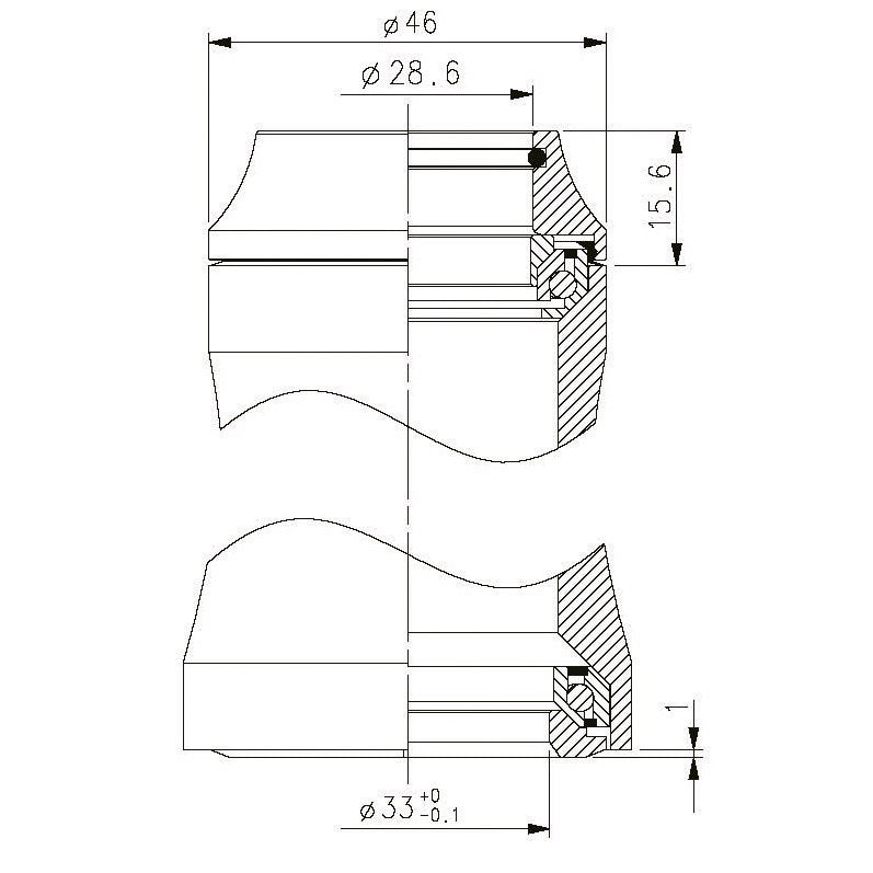 Tecora E E balhoofdstel gazelle 1 1 8 1 1 4 fit geintegr. 45-45