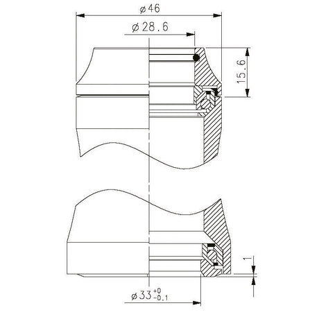 Tecora E E balhoofdstel gazelle 1 1 8 1 1 4 fit geintegr. 45-45