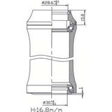 Tecora E Balhoofdstel1 1 8 inch geintegreerd 36x45 cart.30.0 zwart