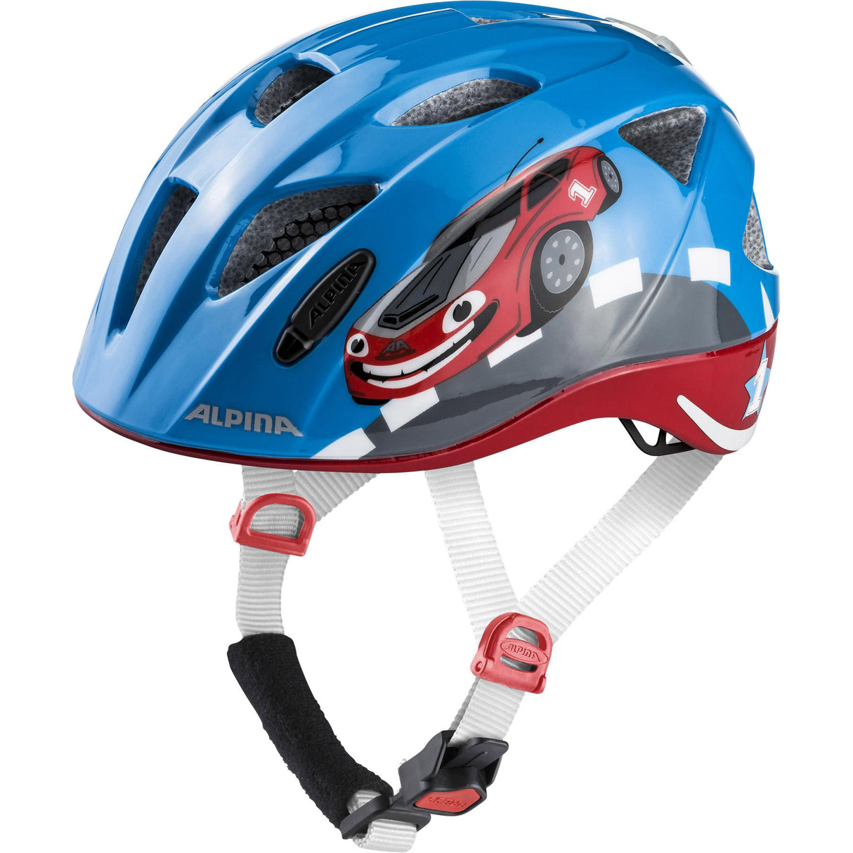 Alpina sports children's helmet ximo flash red car 49-54 gloss