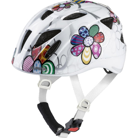 Alpina sport barnhjälm ximo flash vit blomma 47-51 glans