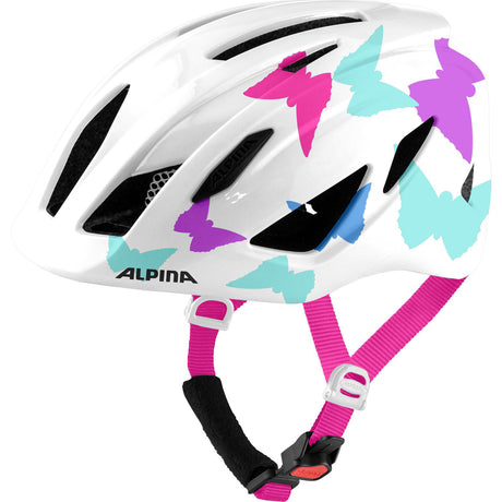 Alpina sports barnehjelm pico pearlwhite sommerfugler 50-55
