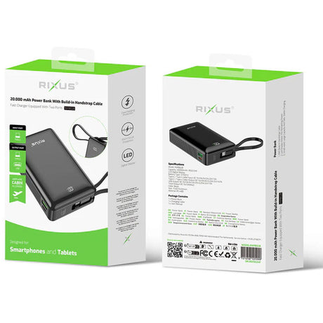 Olympic Sportswear Rixus Power Bank RXPB02B 20 000 mAh Li-ion USB-C -A Svart