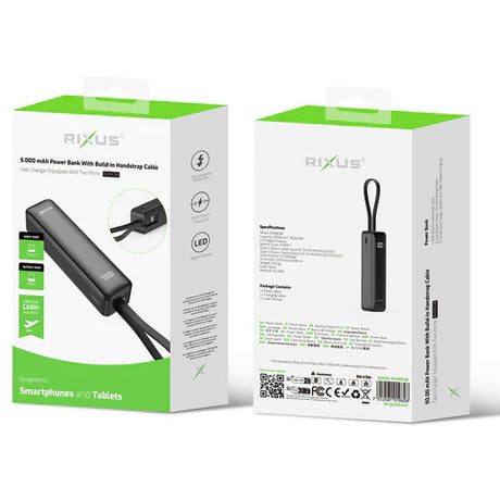 Olympic Sportswear Rixus Power Bank RXPB03B 5,000mAh Li-ion USB-C Black