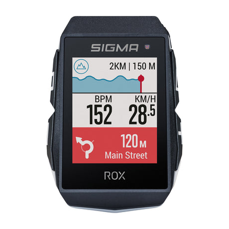 Sigma Rox 11.1 Evo GPS ZW White Standard Steering Holder + USB-C laddningskabel