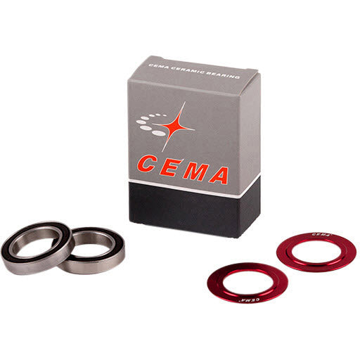 Cema Kogellager Set for 24mm Bottom Bracket stainless steel red