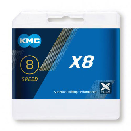 KMC kerékpáros lánc X8 1 2x3 32 - 114 Linkek - Ezüst