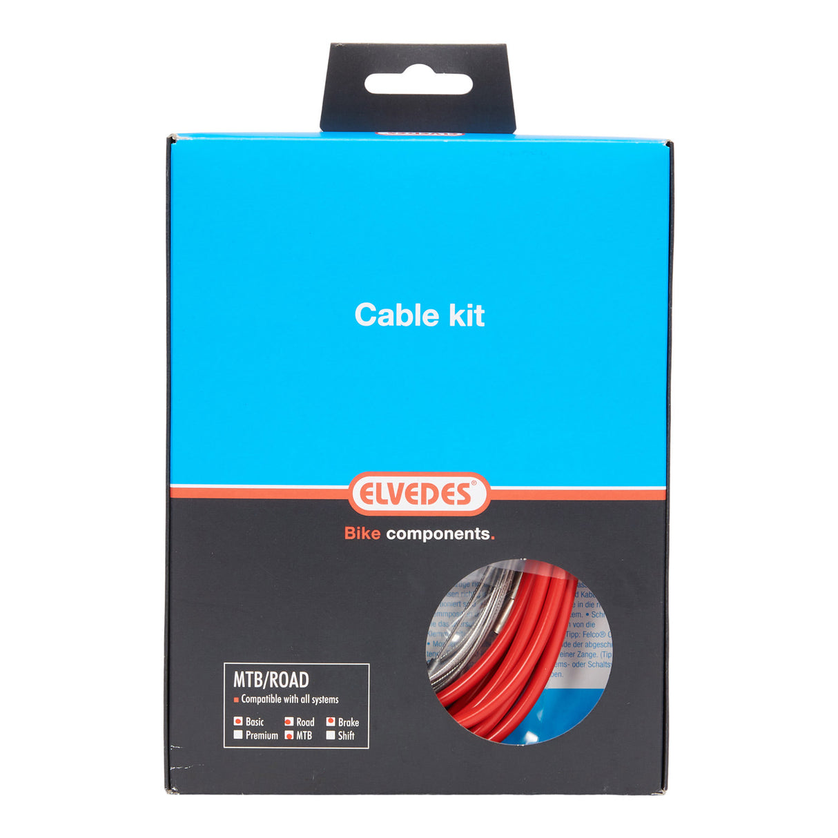 Rem Cable Kit ELVEDES ATB RACE Complete - rot (in Box)