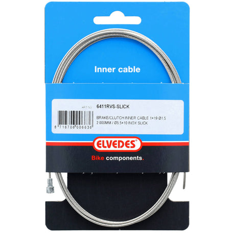 Elvedes cable systems bv elvedes brake inner cable 2000mm stainless steel slick �1.5mm v-nipple