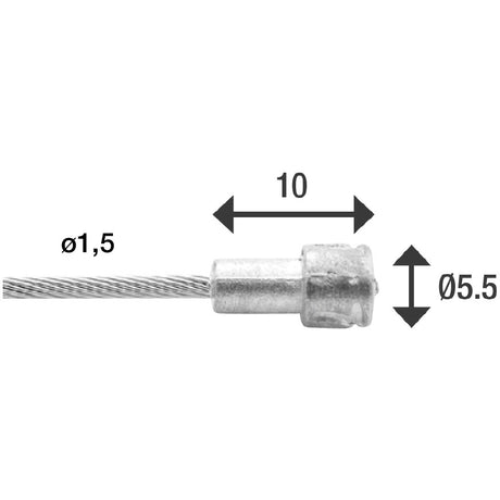 Elvedes cable systems bv elvedes brake inner cable 2000mm stainless steel slick �1.5mm v-nipple