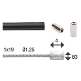 Elvedes universal throttle cable 1700mm 2250mm galvanized black (on card)