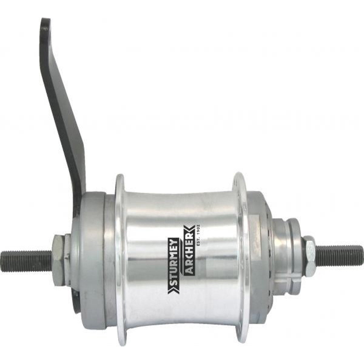 Gear Hub Sturmey Archer S2C Duomatic 2-trinns dalbanebremseknutepunkt 36 hull sølv